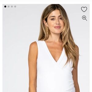 White Sleeveless Wrap Top Maternity Nursing
